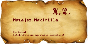 Matajsz Maximilla névjegykártya